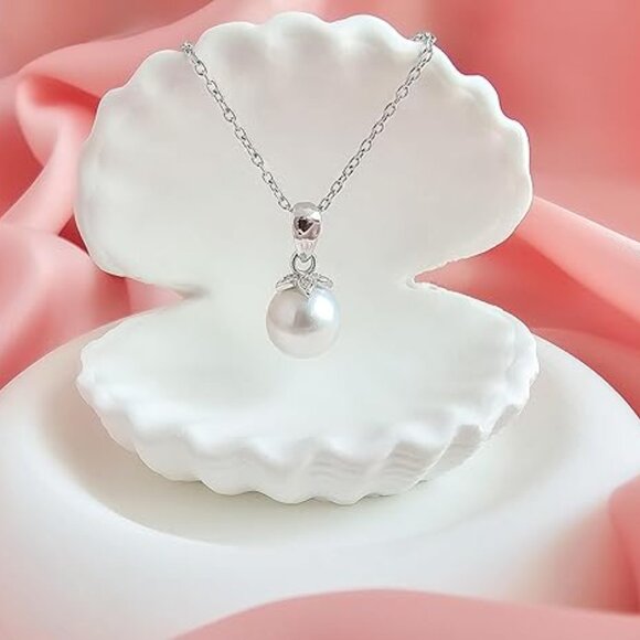 AAA+ Real Pearl Necklaces For Women (18k Gold Platting 925 Sterling Silver) - Picture 3 of 4